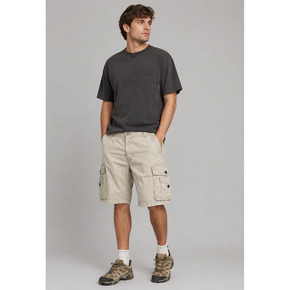 Express Cargo Shorts Mens 36 Tan 100% Cotton Pockets Gorpcore